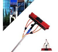 30ft Water Fed Window Cleaning Pole - 9m Teles Exteon with 55cm Brush & 20m Hose - Ideal for Solar Panel & Window Cleaning, Adjuble &