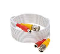30FT White Premade BNC Video Power Cable Extension Wire for CCTV, Security Camera, DVR, Surveillance System, All in One Plug & Play Cord