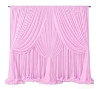 30ft x 10ft Pink Backdrop Curtains, Wrinkle-Free Sheer Chiffon Fabric Photo Backdrop Drapes for Wedding Arch Party Ceremony Stage Photography Decorations
