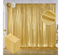 30ftx10ft Gold Sequin Backdrop Curtain for Parties, Wrinkle Free Glitter Photo Backdrop Drapes 6 Panels 5x10FT Shimmer Back Drop Cloth for Wedding Birthday Christmas Photography Background