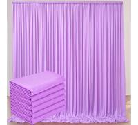 30ftx10ft Lavender Wrinkle-Free Backdrop Drapes Curtains, Lavender 5X10ft 6 Panels Polyester Background Decorations for Wedding Home Party Supplies