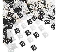 30g Black & Silver 18th Birthday Confetti Foil Metallic Glitz Table Scatter Sprinkles Age Bday Party Decorations