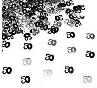 30g Black & Silver 50th Birthday Confetti Foil Metallic Glitz Table Scatter Sprinkles Age Bday Party Decorations