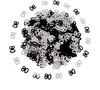 30g Black & Silver 80th Birthday Confetti Foil Metallic Glitz Table Scatter Sprinkles Age Bday Party Decorations