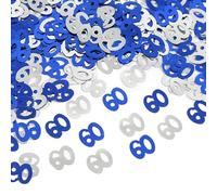 30g Blue 60th Happy Birthday Confetti Foil Metallic Glitz Table Scatter Sprinkles Age Bday Party Decorations
