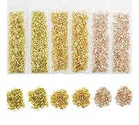 30g Crushed Glass 1-4mm Irregular Metallic Chips,Broken Glass Chips for Crafts Glass Gravel for Microscopic Landscaping,Decoration,Gold