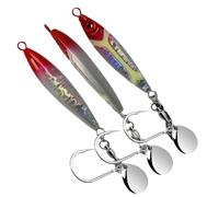 30g Metal Jig Lure Red Head Silver Body Luminous Offshore Boat | Luminous red head silver body 30g metal jig for offshore casting and deep sea trolling