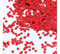 30g Round Confetti Red Round Table Confetti, 6mm Metallic Glitter Foil Sprinkles Confetti, Sequins Round Confetti for Birthday Wedding Party Halloween Christmas Decoration