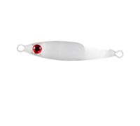30g Silver White Jig Lure Without Hook Glow In Dark Metal Sea | Bare unhooked design allows custom hook attachment; 30g weight for inshore casting and night fishing presentations.