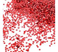 30g Star Confetti Red Star Table Confetti, 6mm Metallic Glitter Foil Sprinkles Confetti, Sequins Star Confetti for Birthday Wedding Party Halloween Christmas Decoration