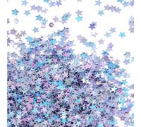 30g Star Confetti with Sparkles Silver Stars and Diamonds, Table Confetti for DIY Glitter Decorations, Waterproof and Durable Star Table Confettis for Birthdays Party Halloween Christmas