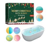 (30gx6) Christmas Colorful Bath Balls, Christmas Bath Bombs 6pcs Xmas Bubble Bath Bomb Set, Bubble Bath Bombs, Handmade Bubble Bathbombs for Relaxing Xmas Stocking Stuffers