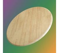 30in Large Wooden TurntableRound Rotating Tray for Kitchen Dining Table Centerpiece HandOperated Serving Plate (Log Color 60cm/24in)