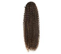 30inch Long Curly Ponytail Extension,Synthetic Water Wave Drawstring Thick Pony Tail for Women with 2 Clips(MIX8-10)