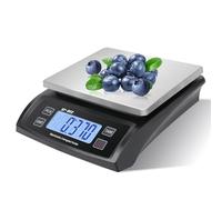 30kg/66lb Large Digital Kitchen Scale Food Weighing Scales Black For Meal Prep Baking Cooking Meat Stainless Bread Scale Tare Function Accurate Electric Counting For Parts With LCD Display