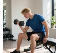 30KG Rubber Hex Dumbbell Portable Hand Weights for Home Gym HOMCOM Black One Size