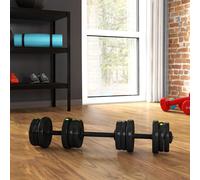 30KGS 2-in-1 Adjustable Barbell & Dumbbells Set, Black and Green