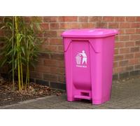 30L 50L 80L Recycling Dustbin Rubbish Pedal Bin Waste Trash Kitchen Indoor Outdoor Rubbish and Waste Bin with Pedal Home Office (Pink)