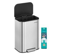 30L/50L Kitchen Bin Soft-Close Lid, Metallic Silver / 50L