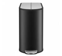 30L and 20L Double Kitchen Bin, Ink Black + Metallic Silver