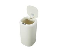 30L Automatic Touchless Trash Can - Stainless Steel Soft Close Fingerprint Resistant - Ideal for Kitchen Bathroom Office Public Spaces Cream White