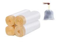 30L Bin Liners Strong 30 Litre Bin Bags 80 Counts - Tie Handle Drawstring Recycled Bin Bag Unscented White Garbage Bags for 20L-30L Pedal Swing Trash Bin