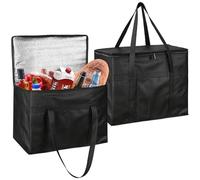 30L Cooler Bag of 2, Portable Lunch Bag with Zipper, Food Camping Coolers, Food Delivery Bag Large Ice Bag Thermal Insulation Picnic Bag, Large Soft Cooler Bag Great for Outdoor/Camping/BBQ/Picnic