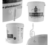 30L Homebrew Fermentation Bucket With Tap And Airlock Food Grade Plastic Volume Markings