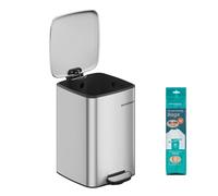 30L Kitchen Bin with Inner Bucket, Metallic Silver / 5.2-Gallon (20 L)