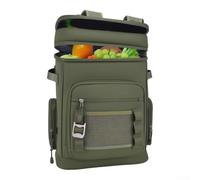 30L Large Capacity Cooler Backpack 12x8x18in | Waterproof outer fabric, tear-resistant, lightweight 1.1lb, easy clean, black grey blue green
