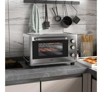 30L Mini Oven with Adjustable Temperature, 60 Min Time 1600W, Silver HOMCOM Silver One Size