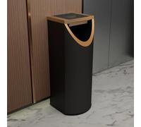 30L Outdoor Stainless Steel Trash Can with Removable Inner Bucket, V-shaped Large Opening for Office, Hallway, Cigarette Butt Disposal