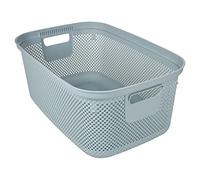 30L Plastic Laundry Basket Laundry Clothes Washing Hamper Bin Storage Container Organiser with Handles (Teal)