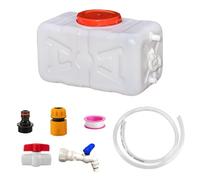 30L Portable Water Tank - 8 Gallon Campervan Water Tank with Spigot, Food-Grade Plastic Water Container Camping, Fresh/Dirty Water Storage Tank for UK Outdoor, Garden (White, 30L)