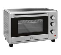 30L Silver Mini Oven, Stainless Steel & Tempered Glass, 48.6x37x32cm, 1600W