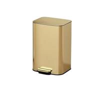 30L Stainless Steel Recycling Bin with Soft-Close Lid, Kitchen & Home Recycling Waste Bin, Foot Pedal Step-On Trash Can for Office, Pantry (Gold)