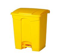 30L Trash Can, Recycling Bin with Foot Pedal & Lid, Stylish Waste Container for Office, Kitchen, Bedroom, Living Room, Bathroom, Hotel (Gray, Yellow)