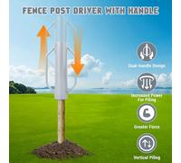 30LB/13.6kg Heavy Duty Steel Fence Post Rammer - T Post Driver with Ergonomic Handles for U Channel, Soil Compaction, Landscaping, Sign Pole & Wooden Post