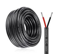 30M/100ft 2 * 2.0mm² Electric Cable, 14AWG Electrical Wire, 5V/12V/24V Low Voltage Extension Cable, 2 Core Outdoor Landscape Lighting Tinned Copper Wires, Flexible High Temperature Resistant Wire