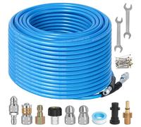 30M/100FT 400Bar 5800PSI High Pressure Washer Hose Kit Compatible with Karcher K2-K7 Bosch Lavor Nilifisk Series Pressure Washer, Extension Hose Drain Includes 4 Adapters & 4 Nozzles, Kink Resistant
