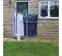 30M 3-ARM ROTARY CLOTHES AIRER DRIER POLE WASHING LINE POWDER COATED STEEL NEW