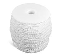 30m/98Ft Pearl Garland Beaded Trim,3mm Pearl Beads String Chain Garland,Beads String Line Beige Curtain Beads Chain Bead for Table Wedding Party Decoration