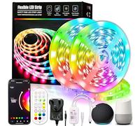 30m Alexa LED Strip Rope Lights with IR Remote 101.68ft WiFi RGB Colour Changing Smart Led Christmas Light Music Sync App Control Work with Flexible Strips Light for Bedrooms TV Party (2 Rolls of 15m)