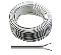 30m Auline Speaker Cable 13 Strand Surround Sound Hifi Car Audio (White) | Audio System, 2 x 13 Strand, Outer Dimensions (approx) 4mm x 2mm