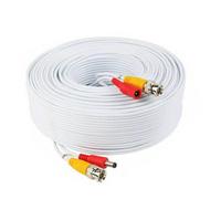 30M Bnc Premium Cctv White Copper Cable & Dc Power Video Lead For Security Cameras