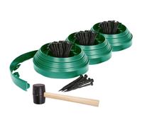 30m Flexible Plastic Lawn Edging Kit with 120 Pegs & Mallet Harbour Housewares Green One Size