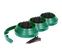 30m Flexible Plastic Lawn Edging Path Grass Border with Plastic Pegs Harbour Housewares Green One Size