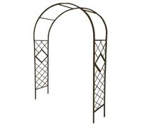 30m Garden Arch for Climbing Plants Brown Wedding Arbor Outdoor Rose Trellis Balcony Pergola Decorative Garden Gateway (W300 x H230cm)