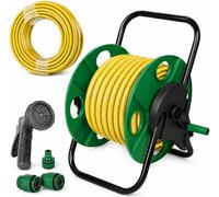 30m Garden Hose Reel Set with Spray Gun & Connectors
