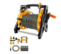 30M Heavy Duty Hose Reel Cart - 7 Spray Modes, Wall Mountable/Portable, UV Resistant Hose for Large Gardens & Driveway Cleaning